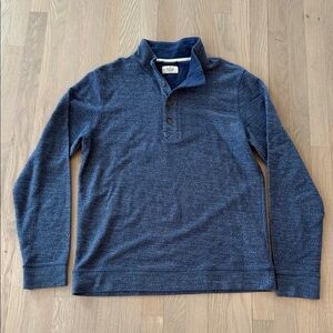 Marine Layer Quarter Button Gray Blue Pullover